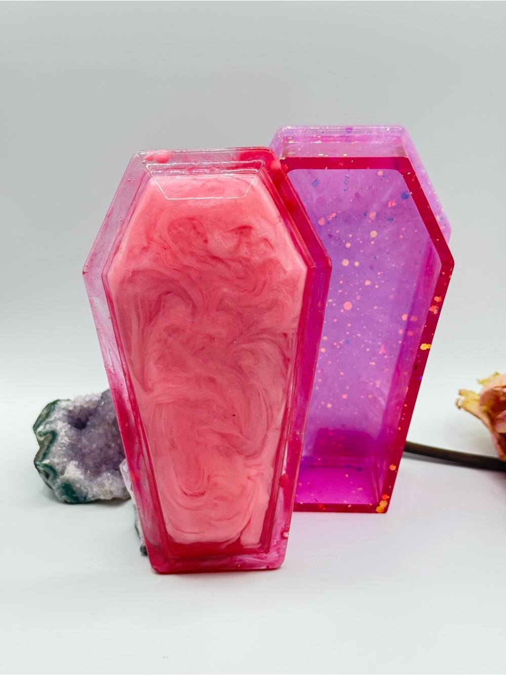 Casket Keepsake Box | Pink Coffin-Shaped Trinket Box